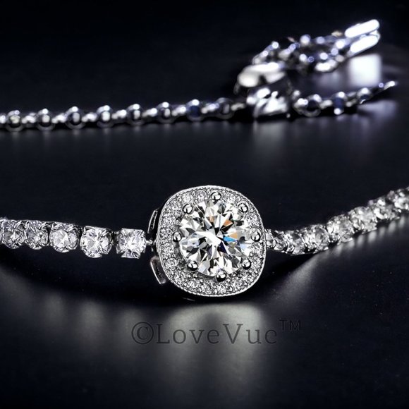 Jewelry - Certified 1ct. t.w. Diamond Halo Tennis Bracelet